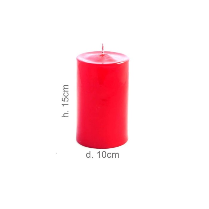 CANDELA PILLAR D10XH15CM RED L